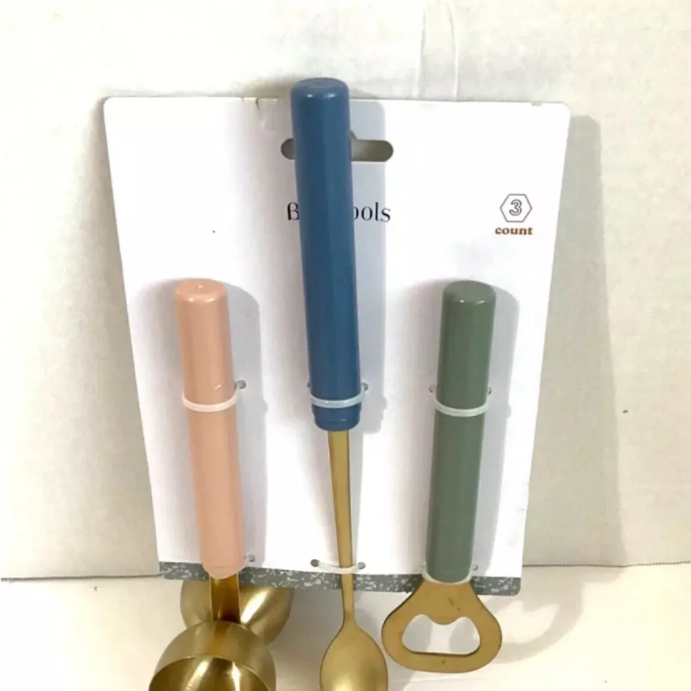 Bar Tools Crescent Enterprise Co. 3 piece set minimalist beautiful golden pastel